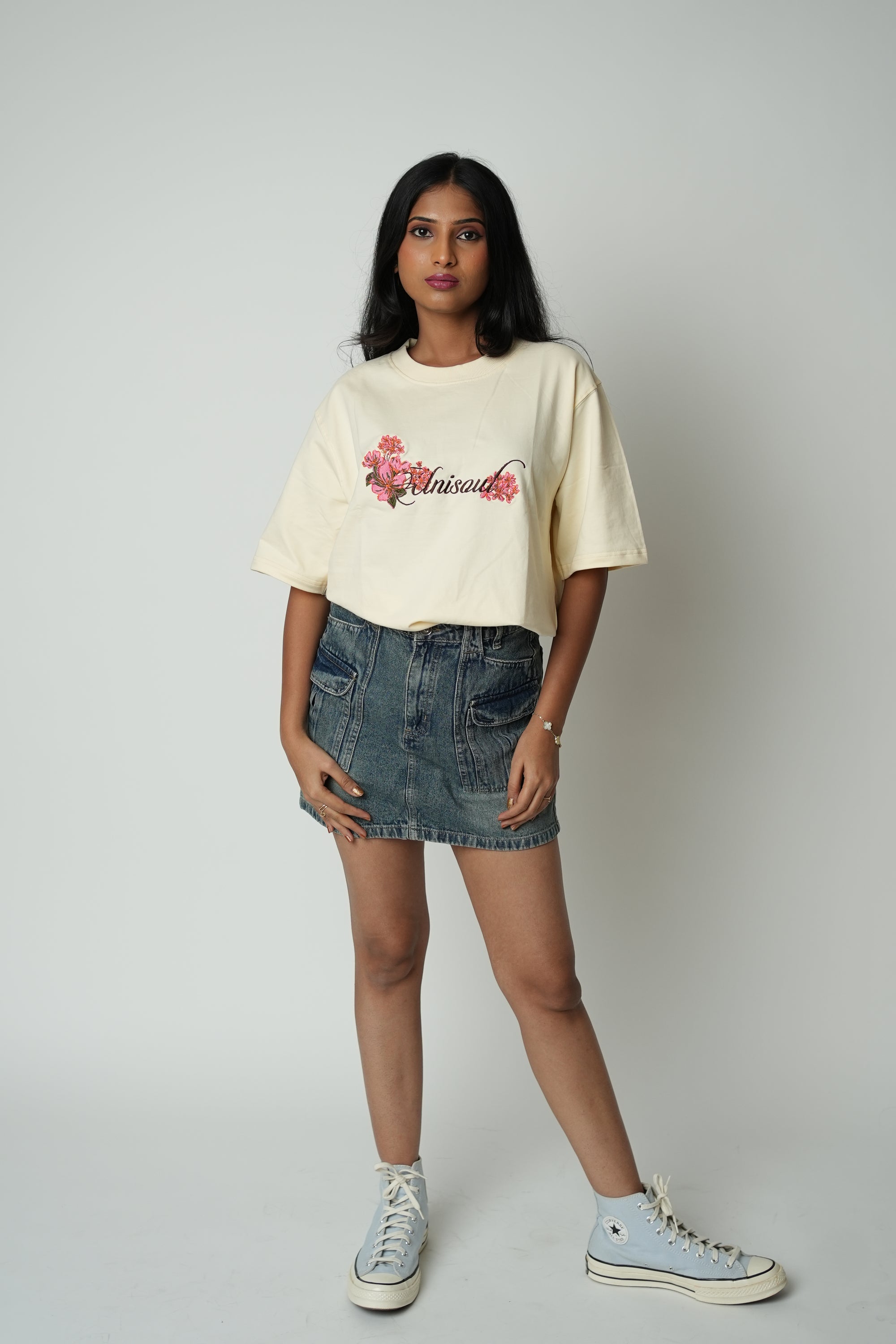 Floral Embroidered T‑Shirt