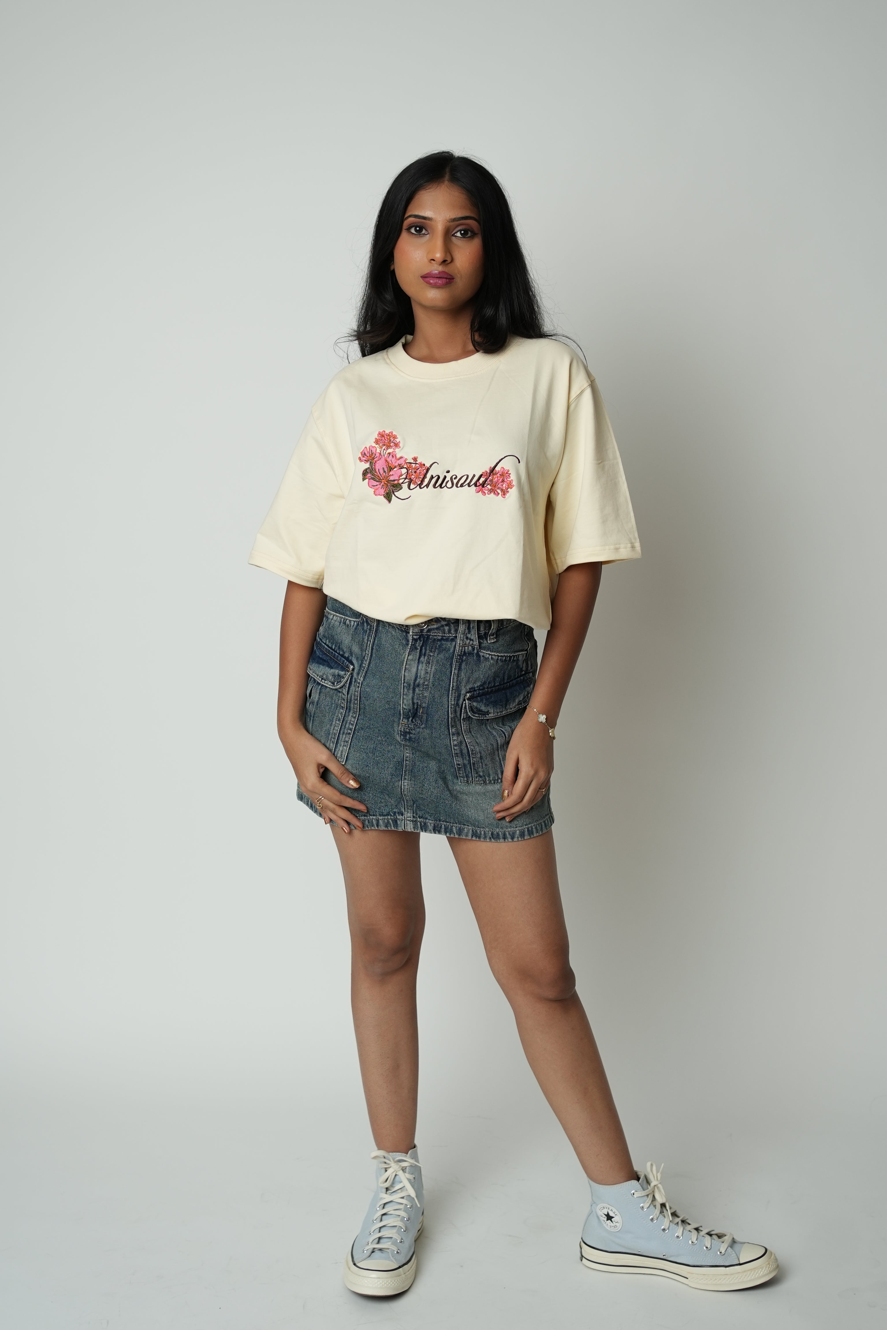Floral Embroidered T‑Shirt