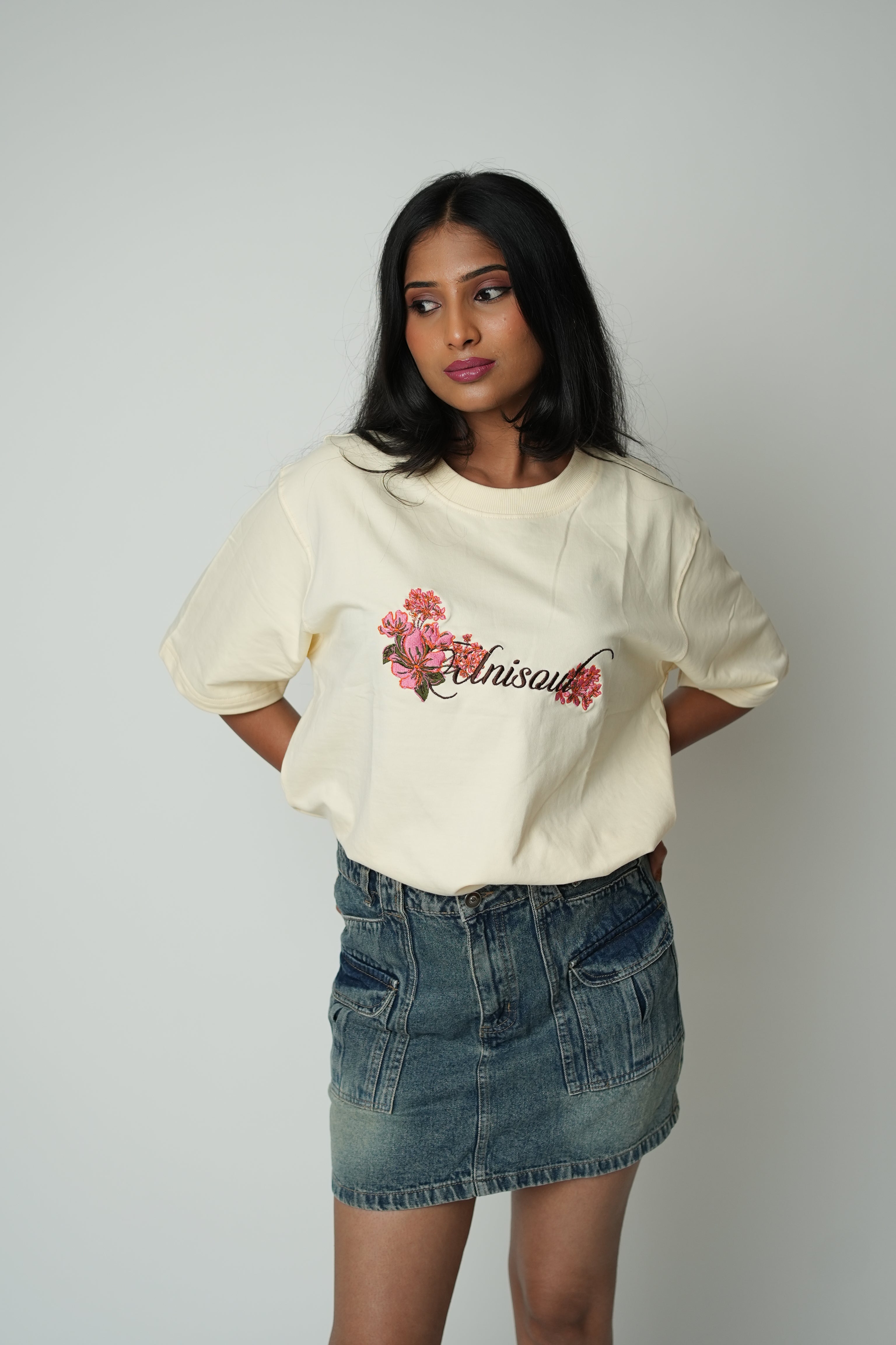 Floral Embroidered T‑Shirt