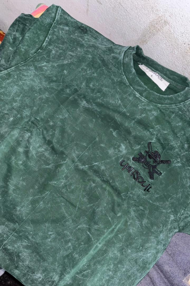 Zoro Acid Wash Graphic T‑Shirt (Oversized Fit)